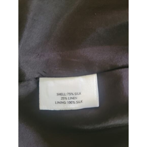 Eileen Fisher Open Front Blazer Womens S Silk Linen Blend Oversized Brown - Picture 10 of 10